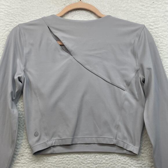 Lululemon Top Womens 4 Purple Aligned Angles Long Sleeve Nulu Asymmetrical Cropd - Picture 4 of 8